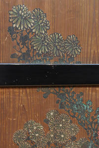 小菊と白梅の花で華やかな板絵戸セット　F8602a　在庫2枚1組