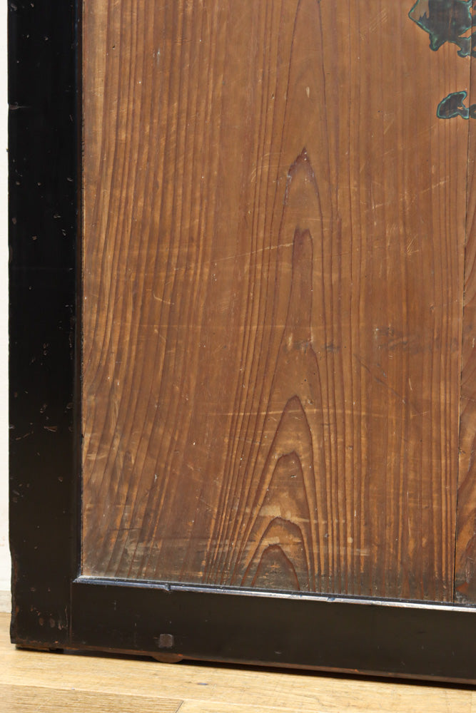 小菊と白梅の花で華やかな板絵戸セット　F8602a　在庫2枚1組