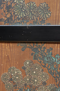 小菊と白梅の花で華やかな板絵戸セット　F8602a　在庫2枚1組