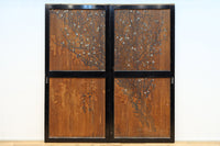 牡丹と白梅の花で上品な板絵戸セット　F8602b　在庫2枚1組