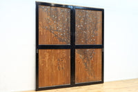 牡丹と白梅の花で上品な板絵戸セット　F8602b　在庫2枚1組