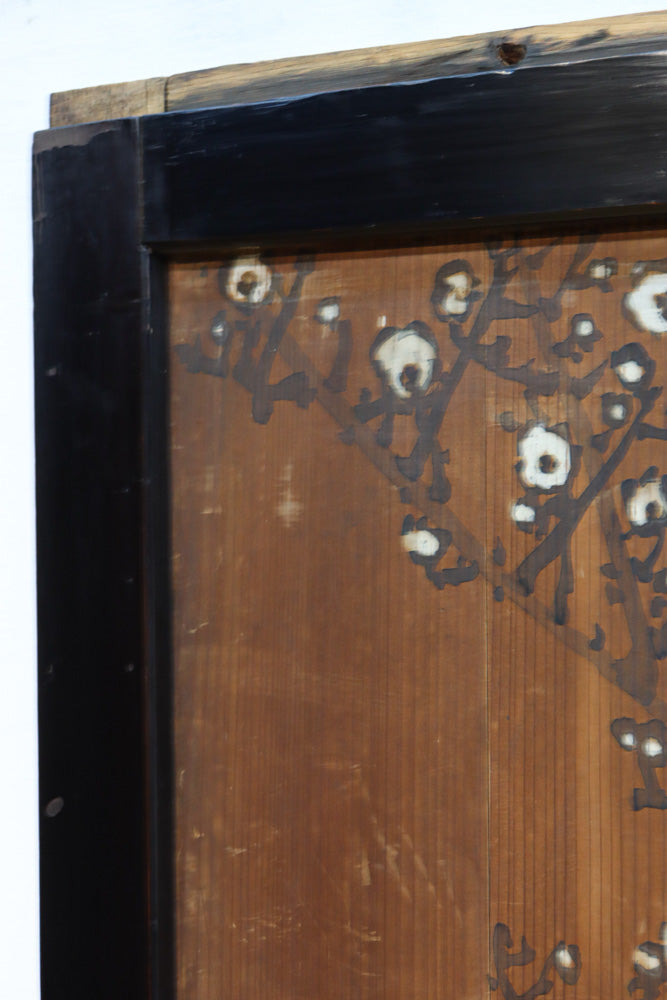 牡丹と白梅の花で上品な板絵戸セット　F8602b　在庫2枚1組