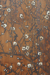 牡丹と白梅の花で上品な板絵戸セット　F8602b　在庫2枚1組