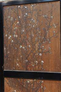 牡丹と白梅の花で上品な板絵戸セット　F8602b　在庫2枚1組