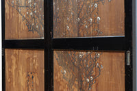 牡丹と白梅の花で上品な板絵戸セット　F8602b　在庫2枚1組