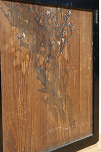 牡丹と白梅の花で上品な板絵戸セット　F8602b　在庫2枚1組