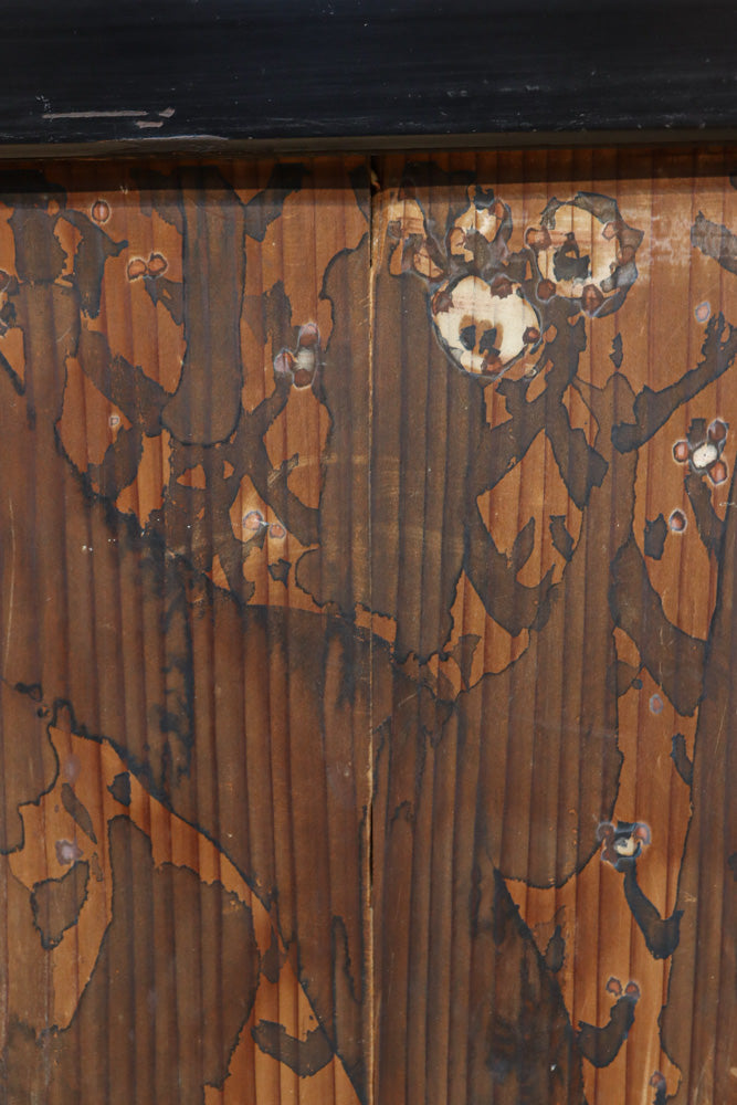 牡丹と白梅の花で上品な板絵戸セット　F8602b　在庫2枚1組