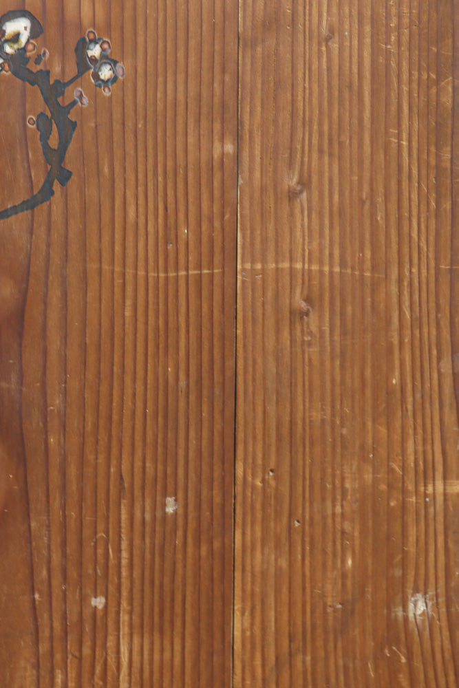 牡丹と白梅の花で上品な板絵戸セット　F8602b　在庫2枚1組