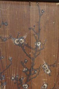 牡丹と白梅の花で上品な板絵戸セット　F8602b　在庫2枚1組