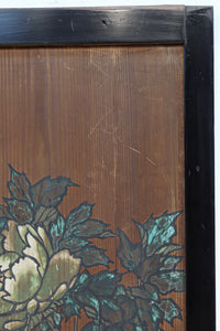 牡丹と白梅の花で上品な板絵戸セット　F8602b　在庫2枚1組