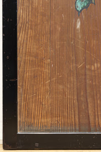 牡丹と白梅の花で上品な板絵戸セット　F8602b　在庫2枚1組