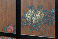 牡丹と白梅の花で上品な板絵戸セット　F8602b　在庫2枚1組