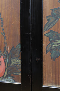 牡丹と白梅の花で上品な板絵戸セット　F8602b　在庫2枚1組