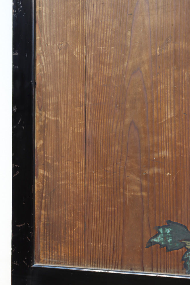 牡丹と白梅の花で上品な板絵戸セット　F8602b　在庫2枚1組