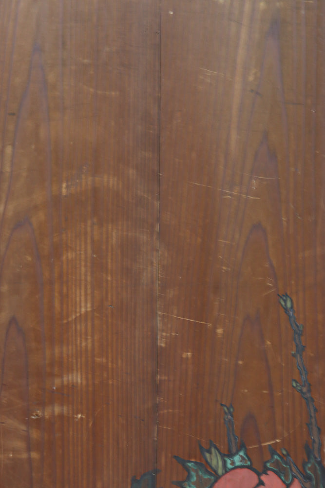 牡丹と白梅の花で上品な板絵戸セット　F8602b　在庫2枚1組