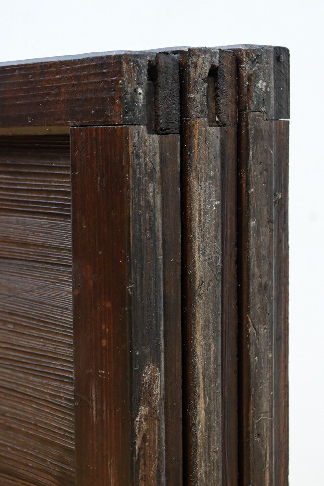 幅668ミリ　スリム幅!! 繊細な格子と幾何学模様の型ガラスが華やかな大阪格子戸　F8604　在庫3枚