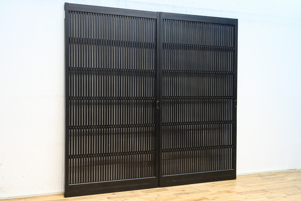 幅953ミリ　平格子づくりで風格のある全面幅広格子戸　F8607　在庫3枚