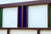 昭和レトロ!! 色ガラスの配色が爽やかなガラス戸　F8613　在庫2枚