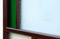 昭和レトロ!! 色ガラスの配色が爽やかなガラス戸　F8613　在庫2枚