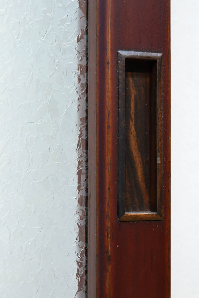 昭和レトロ!! 色ガラスの配色が爽やかなガラス戸　F8613　在庫2枚