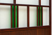 昭和レトロ!! 色ガラスの配色が爽やかなガラス戸　F8613　在庫2枚