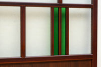 昭和レトロ!! 色ガラスの配色が爽やかなガラス戸　F8613　在庫2枚