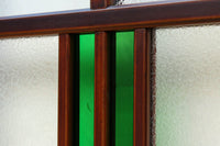 昭和レトロ!! 色ガラスの配色が爽やかなガラス戸　F8613　在庫2枚