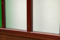 昭和レトロ!! 色ガラスの配色が爽やかなガラス戸　F8613　在庫2枚