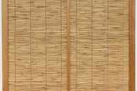 幅673ミリ　スリム幅!! 縁起の良い松鷹の彫刻が風情漂う簾戸　F8614　在庫8枚