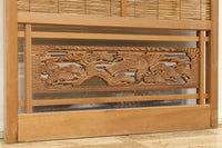 幅673ミリ　スリム幅!! 縁起の良い松鷹の彫刻が風情漂う簾戸　F8614　在庫8枚