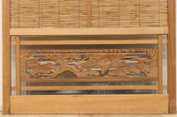 幅673ミリ　スリム幅!! 縁起の良い松鷹の彫刻が風情漂う簾戸　F8614　在庫8枚