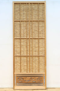 幅673ミリ　スリム幅!! 縁起の良い松鷹の彫刻が風情漂う簾戸　F8614　在庫8枚