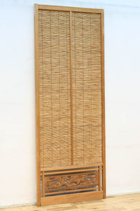 幅673ミリ　スリム幅!! 縁起の良い松鷹の彫刻が風情漂う簾戸　F8614　在庫8枚