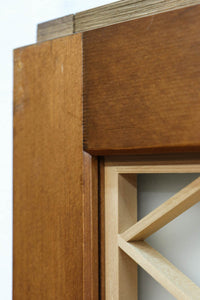 幅670ミリ　麻の葉組子が絢爛な眺めを描くガラス戸セット　F8615　在庫2枚二組