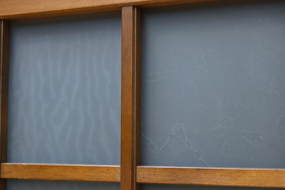 幅670ミリ　麻の葉組子が絢爛な眺めを描くガラス戸セット　F8615　在庫2枚二組