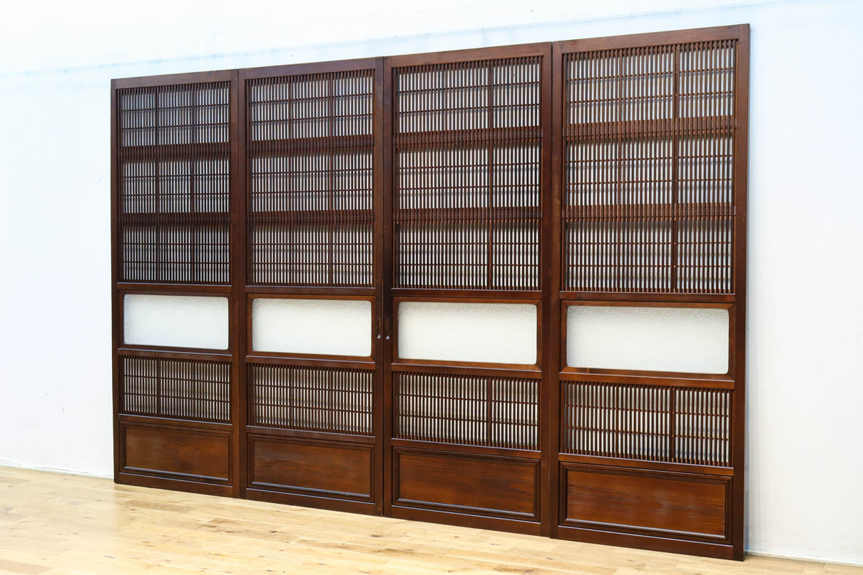 幅670ミリ　スリムサイズ！！ 杢目が浮かぶ古色の色彩で風情高まる大阪格子戸　F8620　在庫4枚