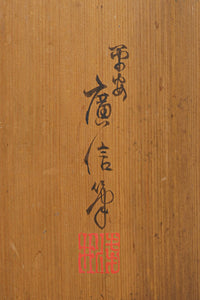 上品で雅な佇まいの牡丹と菊と水仙を描く板絵戸セット　F8714ab　在庫2枚1組