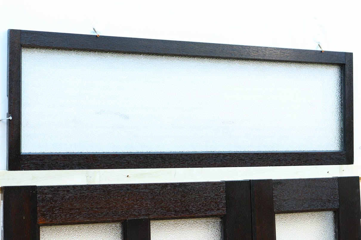 幅784ミリと440ミリ　落ち着いた佇まいの欄間と親子ドアセット　F8738　在庫3枚1組