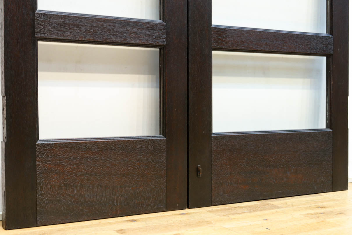 幅784ミリと440ミリ　開放感ある欄間と親子ガラスドアセット　F8739　在庫3枚1組