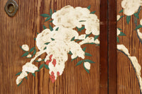 高さ1982ミリ 裏表で異なる草花を描いた趣きある杉一枚板絵戸　F8755　在庫2枚1組