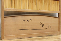 幅967ミリ　水辺の鳥が趣きある簾戸　F8774　在庫4枚