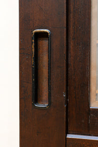 幅939ミリ　角麻組子が華やかな両面ガラス入り透かし板戸　F8785　在庫2枚
