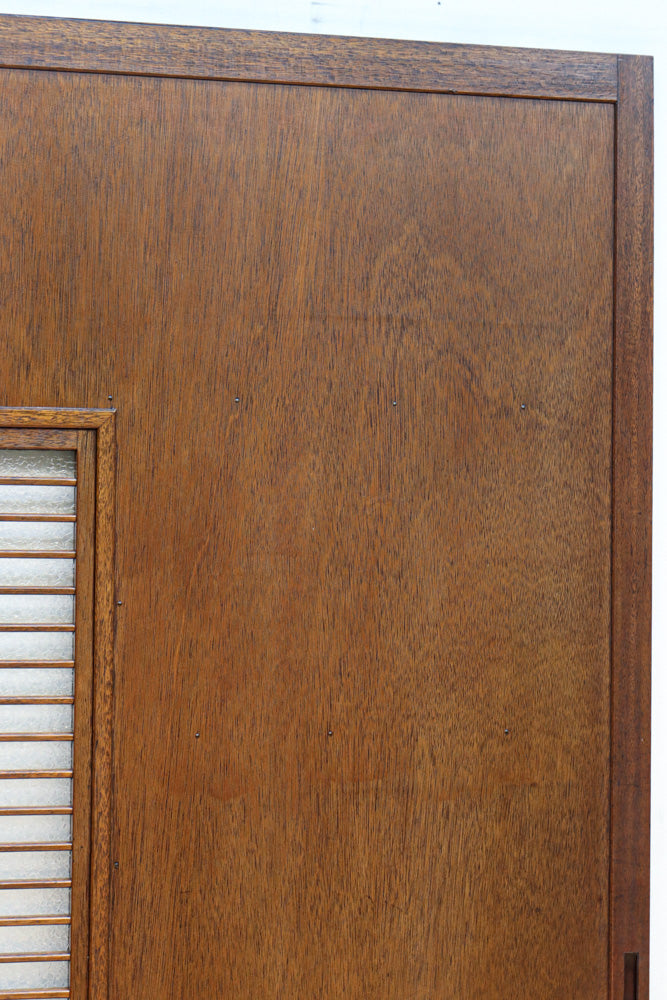 幅880ミリ　型ガラスの小窓が趣きある板戸　F8802　在庫2枚1組