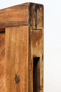幅1210ミリ　分厚い框で構えた重厚感溢れる木地色の越後蔵戸　G2333