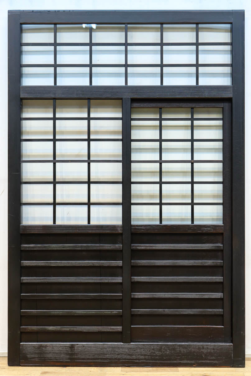 幅1163ミリ!! 大きな升目ですっきりとしたガラス入り格子くぐり戸　G2496