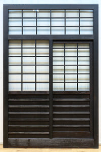 幅1163ミリ!! 大きな升目ですっきりとしたガラス入り格子くぐり戸　G2496