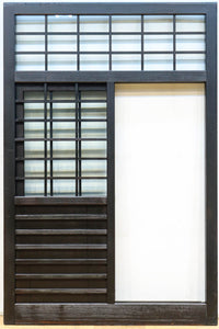 幅1163ミリ!! 大きな升目ですっきりとしたガラス入り格子くぐり戸　G2496