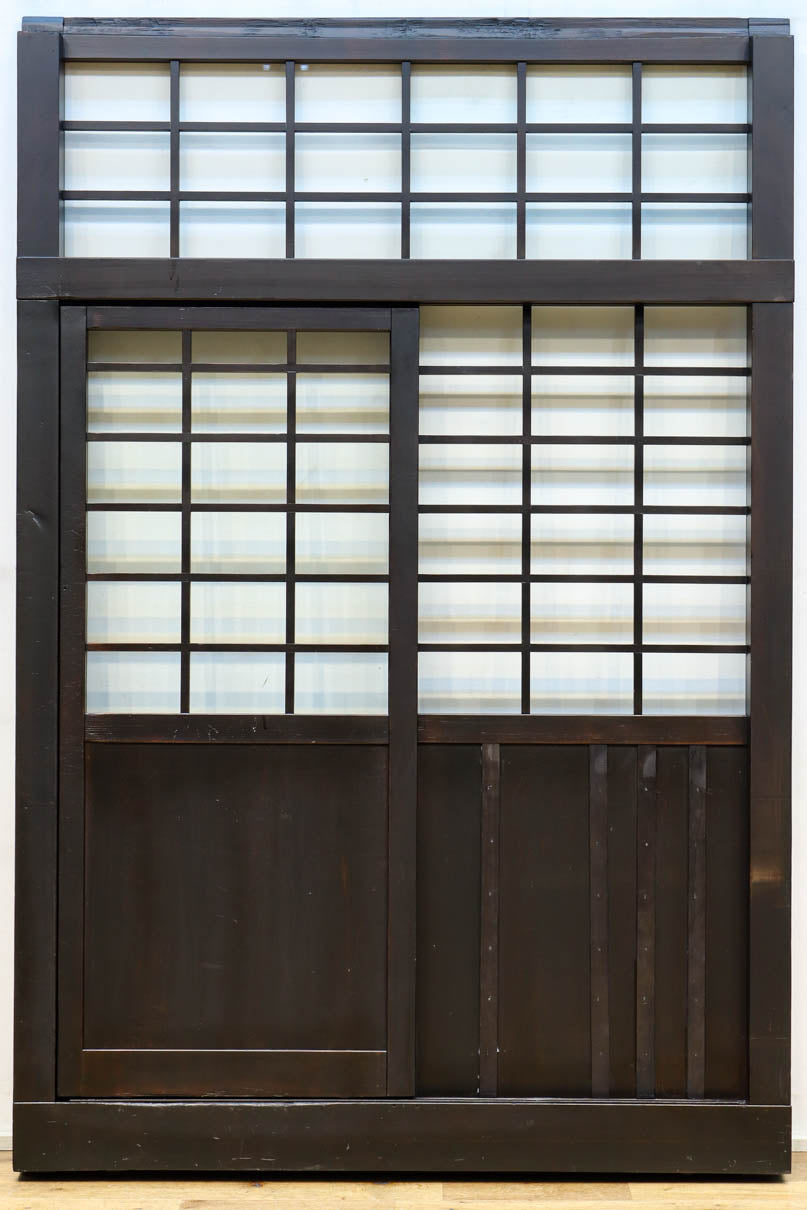 幅1163ミリ!! 大きな升目ですっきりとしたガラス入り格子くぐり戸　G2496