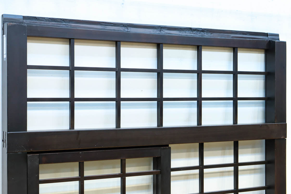 幅1163ミリ!! 大きな升目ですっきりとしたガラス入り格子くぐり戸　G2496