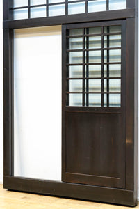 幅1163ミリ!! 大きな升目ですっきりとしたガラス入り格子くぐり戸　G2496